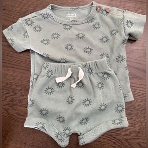 Carter's Green Sun Print Baby Outfit